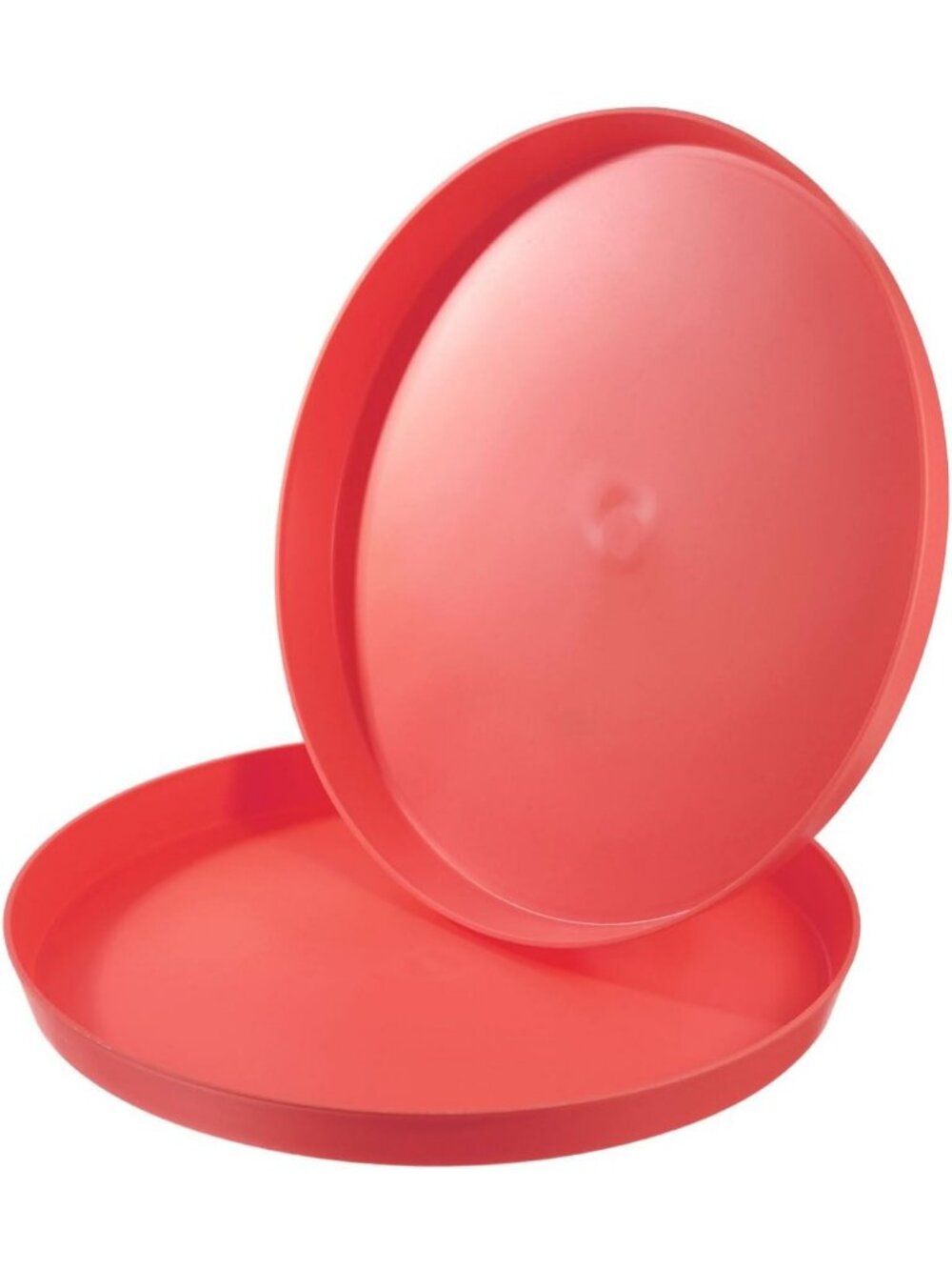 14” Round Non-Slip Serving Trays - 2 Pack Reusable Plastic Food Platters for